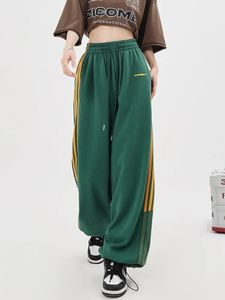 Damesbroeken S Zoki American Retro Striped BF Sweatpants mode streetwear dames hoge taille casual broek Harajuku hiphop brede been 230419