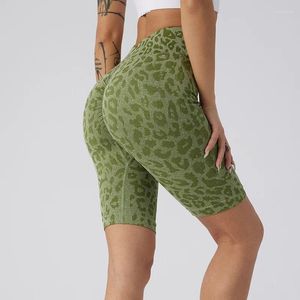 Damesbroek Naadloze Fitness Yoga Shorts Jonge meisjes Luipaardprint Push-up Fietsen Knie Tieners Zomer Gym Hoge elastische outfits