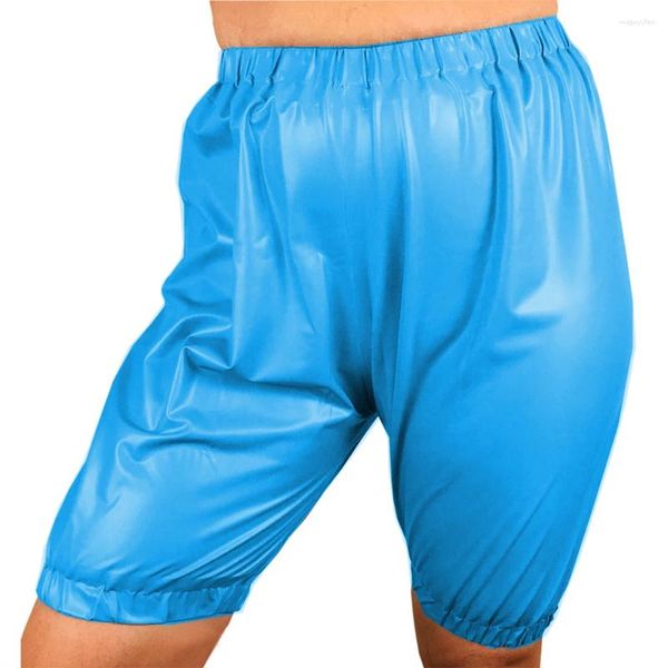 Pantalones de mujer Sexy Fetish Wetlook Mujeres PVC Cuero Pantalones de cintura alta Medias Pantalones cortos elásticos Skinny Capris Party Club S-7XL