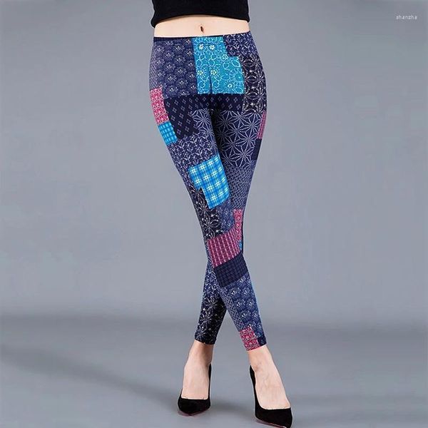 Pantalones de mujer Sexy parche estampado Legging lápiz 2023 mujer Fitness Jeggings mujer señora Streetwear pantalones de entrenamiento Vintage Leggins