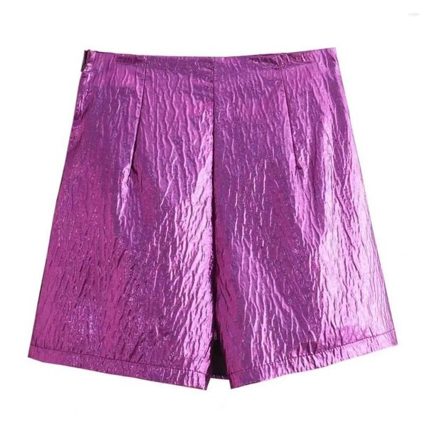 Pantalon femme Simple couleur unie Skort élégant taille haute short plissé pour les femmes automne hiver Mini jupe Streetwear noeud