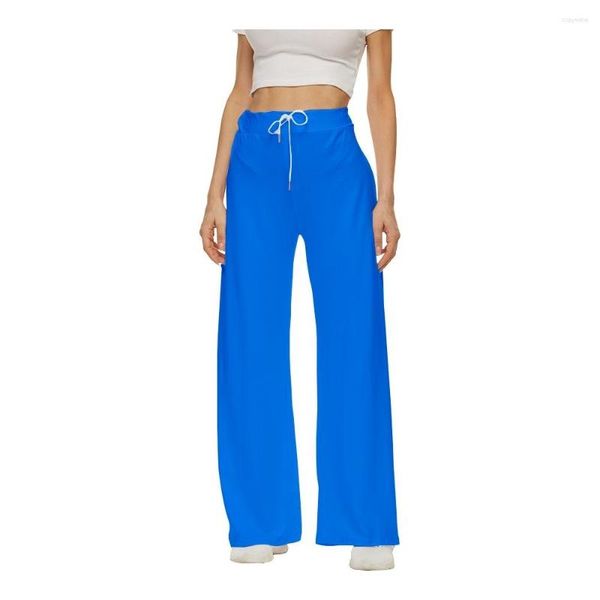 Pantalones para mujer SOJINM Mujeres Baggy Sweetpants Joggers Azul Sólido Estampado Ancho Pierna Moda Fondos Streetwear Pantalones Casuales