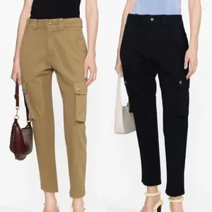 Pantalon féminin Couleur continue Femmes Coton Zipper 2024 Pantalage long féminin du début de l'automne avec de grandes poches