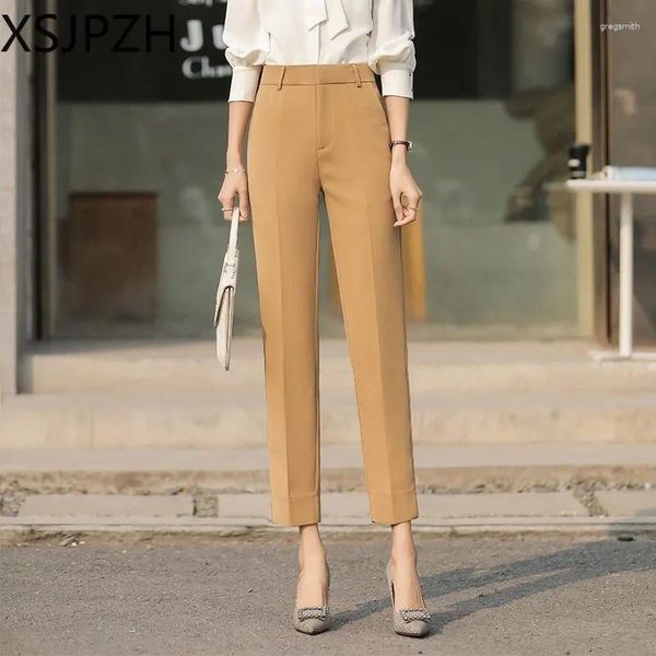 Pantalon féminin des vêtements formels solides pour femme pantalon pantalon printemps taille haute les vêtements femelles slimneux pantalon à la cheville
