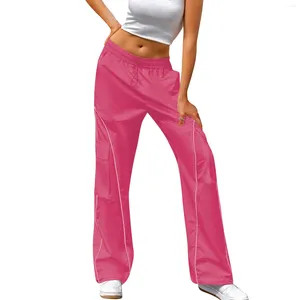 Pantalon femme sport mode élastique taille haute multi-poches ample décontracté magasin officiel Ropa De Mujer pantalons