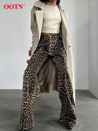 Pantalones de mujer Primavera Leopard Print Jogger 2024 Street Style Pantalón Mujer Moda Casual Alta Cintura Piernas anchas Pantalones Mujer Otoño