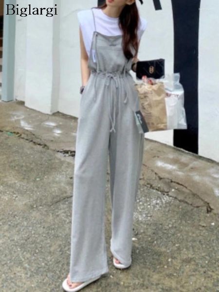 Pantalon féminin printemps longues salopes pantalon femmes décontractées modis large jambe plissée pantalon pantalon haute taille de style coréen femme