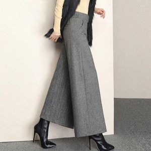 Pantalon féminin Couleur solide de printemps d'été 2024 longueur de la cheville Femmes hautes taille élégante largeur de style coréen pantalon lâche T81