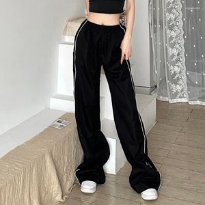 Pantalon féminin Street Fashion High Waited Loose Swewistring Ankle Tie Sports Style Spicy Girl Casual Y2K Aesthetic NWQ83