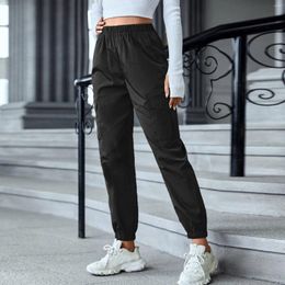 Pantalon féminin streetwear coréen femmes cargo élastique taille street poches lâches pantalon femelle vestiment