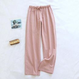 Damesbroekstijl Plaid voor vrouwen Home Pyjama Roze broek Slaap Bottom Wear Bottoms Dames Pantalon