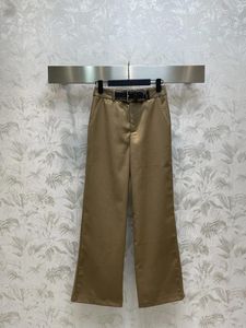 Pantalon de costume pour femmes, bouton ouvert et fermé, détails de boucle de ceinture en cuir, Slim, tenue élégante, charme féminin