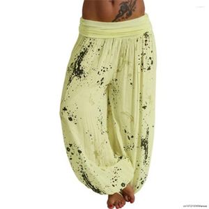 Pantalon féminin Summer Beach Bohemian Femmes décontractées hautes hautes harem surdimension