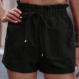 Pantalon féminin Shorts décontractés d'été avec taille en bois