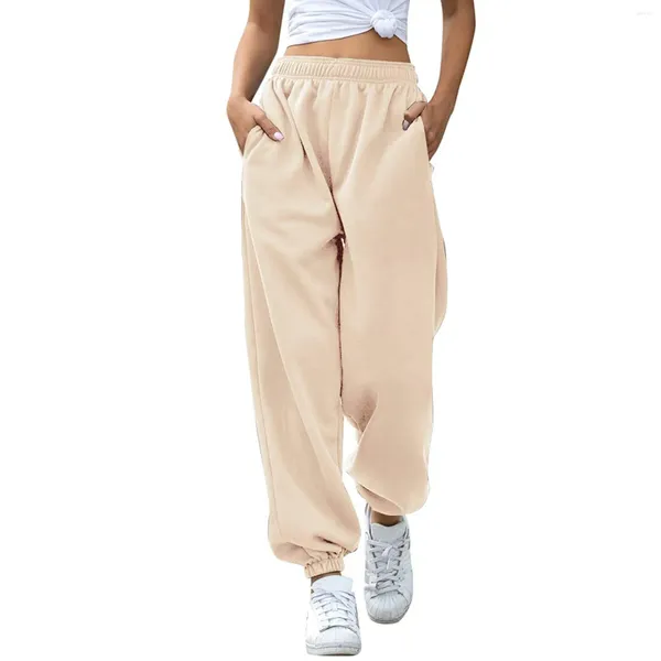 Pantalones de mujer Pantalones de verano para mujer Pantalones de cintura alta Palazzo Pantalón largo de pierna ancha con bolsillo Pantalones De Mujer