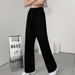 Pantalon de pantalon pour femmes pantalon femme noir gris hauteur jogger jogger jogging en polyester s-2xl marque de couleur solide