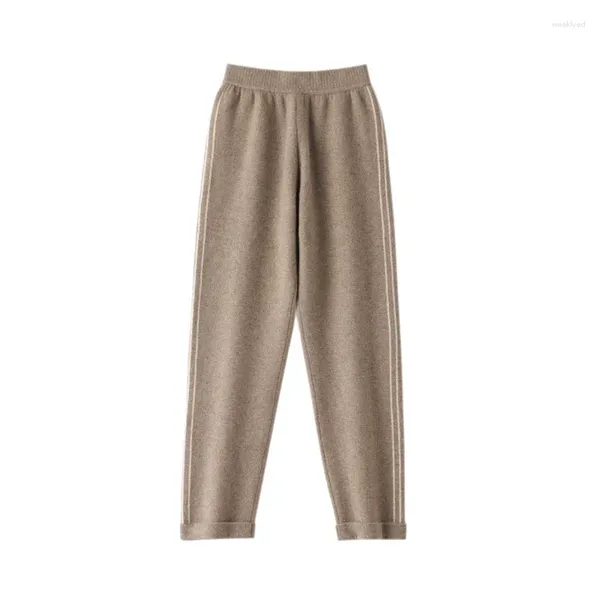 Pantalones de mujer Sastre Ovejas Pure Cashmere Leggings High-end Punto Otoño e Invierno Largo