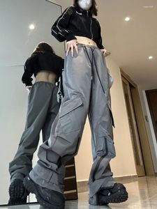 Damesbroeken Techwear Cargo Dames Y2K Koreaanse mode Harajuku Joggingbroek Hip Hop Streetwear Wijde pijpen Parachute Trackbroek Vibe