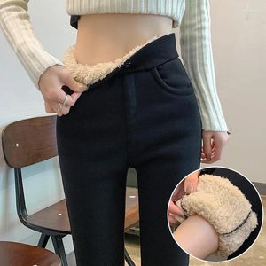 Pantalons pour femmes épaississement automne hiver Leggings coton doux décontracté taille haute collants mince basique tricoté côtelé pour les femmes T329