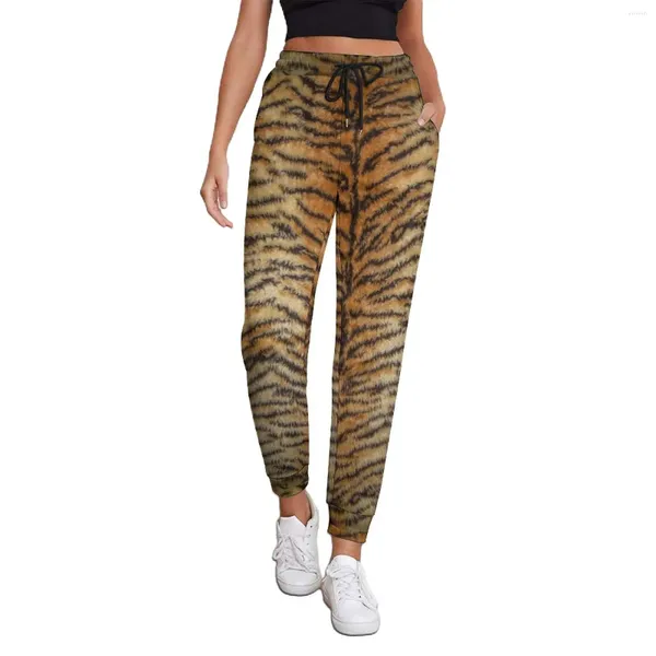 Pantalon femme imprimé tigre survêtement femme fourrure rayures animales Hip Hop pantalons de survêtement printemps décontracté pantalon personnalisé grande taille