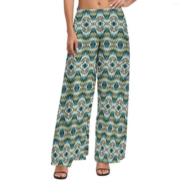 Pantalones de mujer con estampado Tribal, rectos, arte abstracto, clásicos, anchos, ropa de calle de gran tamaño, pantalones de diseño