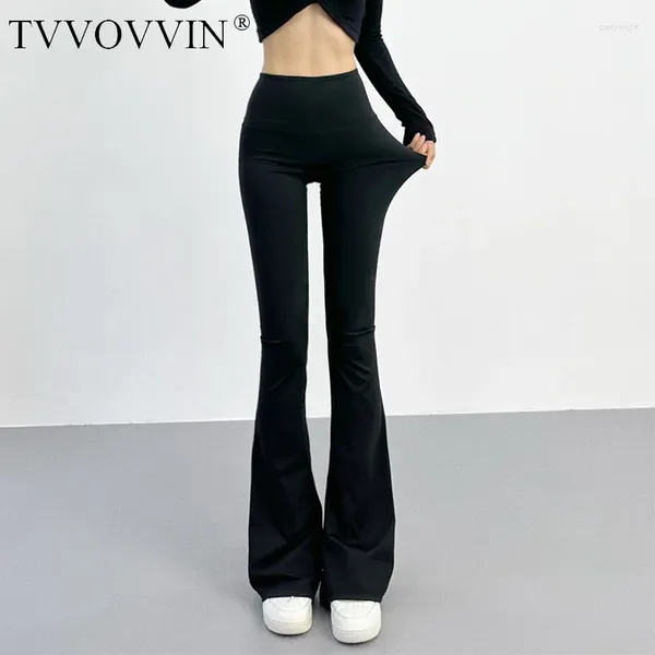 Pantalons pour femmes TVVOVVIN 2023 Taille haute et Hip Up Fashion Flare Slim Polyvalent Stretch Casual Nude Tight Yoga DX6V