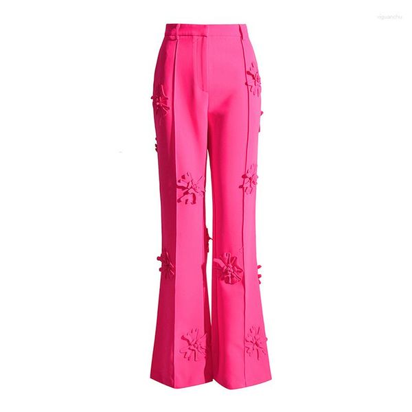 Pantalons pour femmes Uoozee Office Lady élégant élégant chic fleuri évasé 2023 automne et hiver taille haute pantalon formel