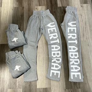 Pantalon femme Vertabrae Y2K pantalons de survêtement femmes Haruku Hip Hop lettre imprimé Baggy décontracté taille élastique cordon de serrage Jogging