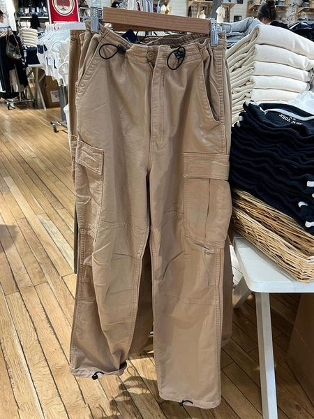 Pantalones de mujer Vintage caqui con cordón Cargo Chic bolsillos tiro bajo Casual pantalones de chándal rectos mujeres Harajuku Streetwear pantalones holgados