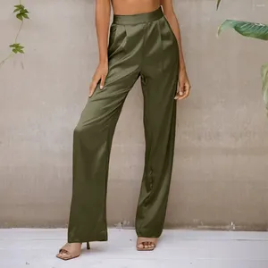 Pantalon féminin Vintage Sliver Pu Leather Fomens 2024 Fashion High Taies Streetwear Y2K Pantalons droits Femme