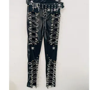 Pantalon féminin pantalon vintage crâne de vêtements gothiques y2k mode unique harajuku