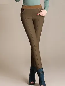 Pantalon chaud en velours élastique pour femme, Legging élastique, Streetwear, vêtements crayon, slim, automne hiver 2024, Plus 6xl