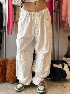 Damesbroek Weiyao witte hippie baggy wide been broek vrouwen trekstrek lage taille casual vracht Koreaanse mode streetwear joggers