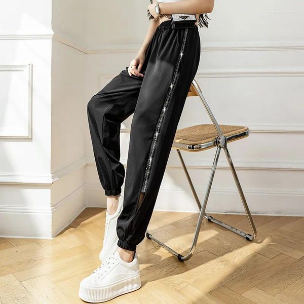 Pantalones de mujer Venta al por mayor Mujer Linterna Moda coreana Pantalones de chándal con cordón Casual Joggers Mujeres Bottoms 2