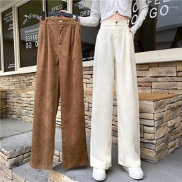 Pantalon femme jambe large 2023 automne et hiver taille haute ample femmes # 39; s décontracté tout match drapé pantalon haut