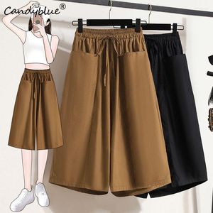 Pantalones de mujer de pierna ancha para mujer con cintura alta sensación caída 2023 verano fino suelto moda Casual hasta la rodilla pantalones