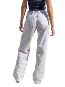 Pantalon féminin à la jambe haute taure de taille pour les femmes Boyfriend Boute à basse hauteur Bouton Straight Vintage 90S Jeans