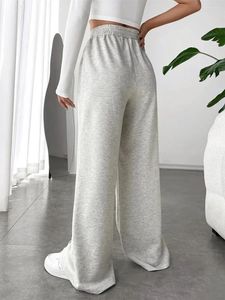 Pantalon de femmes pantalons à la jambe large pour les femmes salon haut de taille élastique occasionnel surdimensionné droit surdimensionné