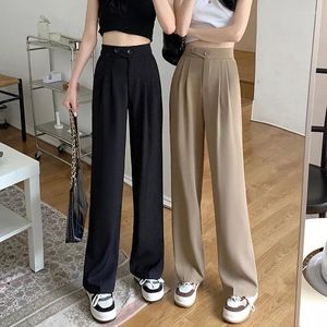 Damesbroeken Wijde pijpen Dames Zomer 2023 Cool Baggy Hoge taille Lange broek Koreaanse stijl Kleding Wit Zwart Roze Grote maat 3xl 4xl