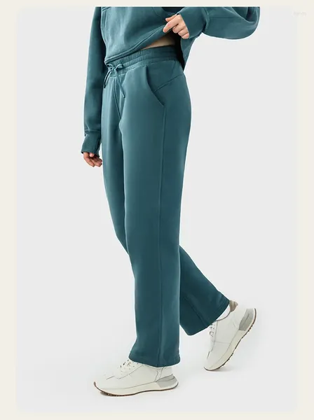 Pantalones de mujer Invierno Felpa Deportes cálidos y sueltos para mujeres de yoga