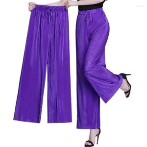 Pantalones de mujer mujer Drawstring de cintura alta recta pantalones de piernas anchas 2024 ropa de moda de moda de calidad vintage pantalones