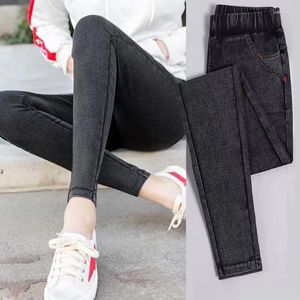 Pantalones de mujeres Mujeres 2024 Jeans elásticos de primavera y otoño Jeans delgados Leggings Leggings delgados de pie de pie pequeño