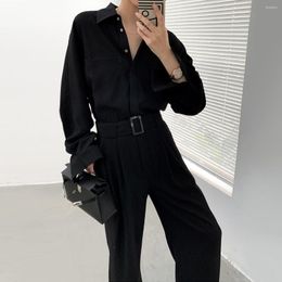Pantalon femme femme noir Cargo combinaison printemps 2023 mode à manches longues ceinture une pièce barboteuse Streetwear salopette
