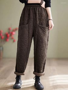 Pantalon féminin Femmes Arrivée décontractée 2023 Automne et hiver Vintage Style épais chaleureux lâche confortable Femme Harem Pant B3045