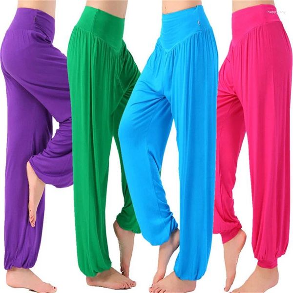 Pantalon femme décontracté sarouel taille haute club de danse jambe large ample longue bouffante pantalon grande taille