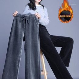 Pantalones De Mujer De pana De Mujer De cintura alta rectos sueltos Pantalones De Mujer