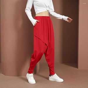 Pantalon Femme Femmes Cross-Pantalon Été Baggy Streetwear Rouge Coton Harem Pantalon Hip Hop Lâche Casual Taille Moyenne Danse Joggers Bloomers