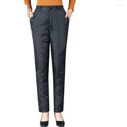 Pantalons pour femmes femmes vers le bas porter 2023 hiver d'âge moyen personnes âgées en vrac chaud épais coton taille haute hommes et femme canard A8