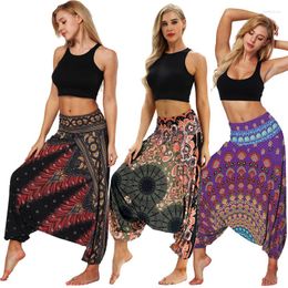 Damesbroek Dames elastische taille Nationale stijl Zachte losse Thaise harem Indie Folk Boho Festival Hippie casual broek