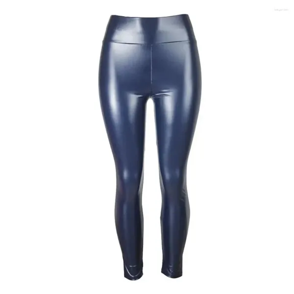 Pantalones para mujer Leggings de cuero sintético para mujer Cintura alta con forma de figura para pantalones ajustados con levantamiento de glúteos Club nocturno